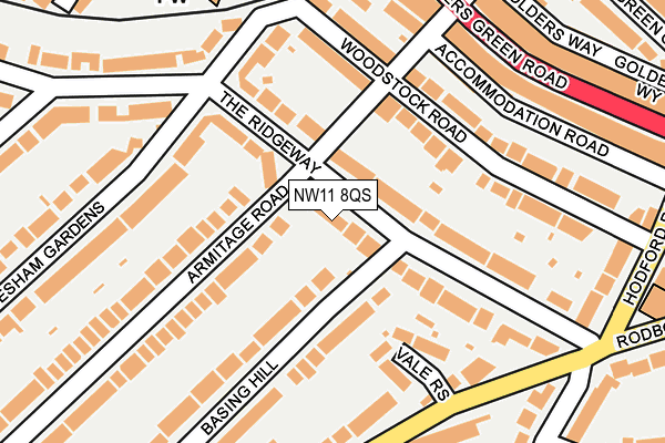 NW11 8QS map - OS OpenMap – Local (Ordnance Survey)