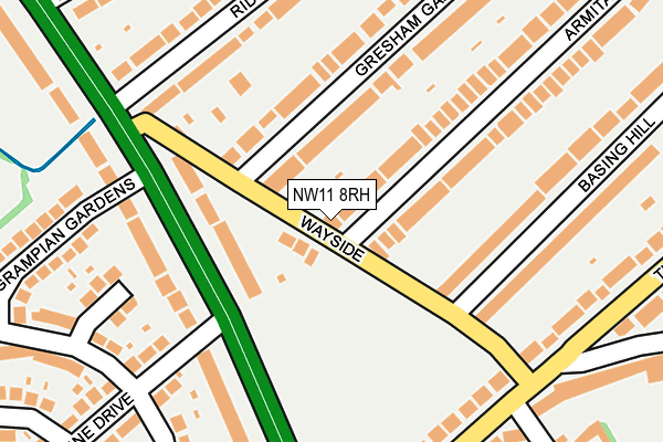 NW11 8RH map - OS OpenMap – Local (Ordnance Survey)