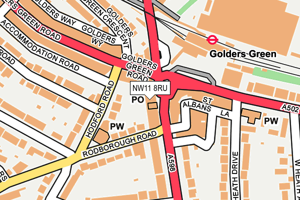 NW11 8RU map - OS OpenMap – Local (Ordnance Survey)