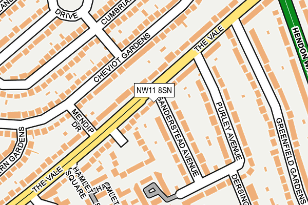 NW11 8SN map - OS OpenMap – Local (Ordnance Survey)