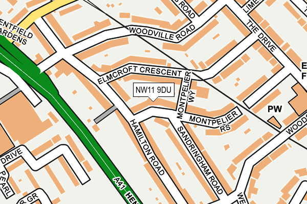 NW11 9DU map - OS OpenMap – Local (Ordnance Survey)