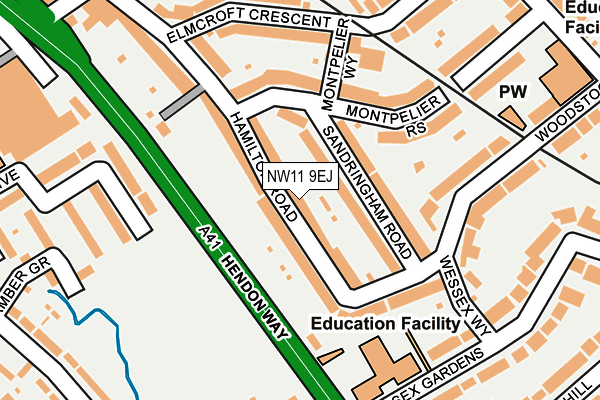 NW11 9EJ map - OS OpenMap – Local (Ordnance Survey)