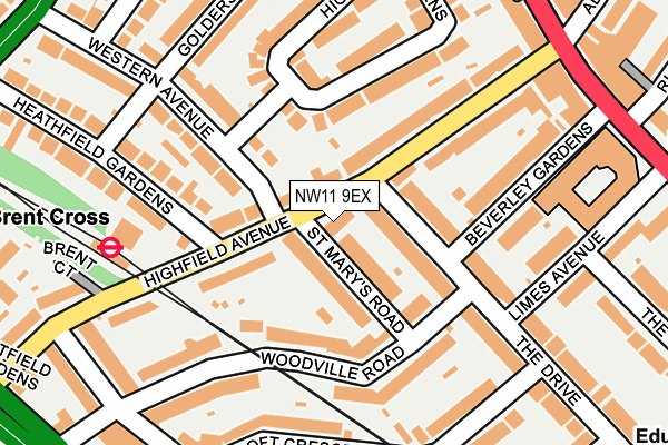 NW11 9EX map - OS OpenMap – Local (Ordnance Survey)