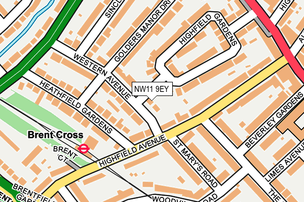 NW11 9EY map - OS OpenMap – Local (Ordnance Survey)