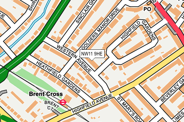 NW11 9HE map - OS OpenMap – Local (Ordnance Survey)