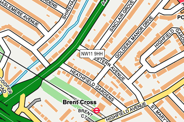 NW11 9HH map - OS OpenMap – Local (Ordnance Survey)