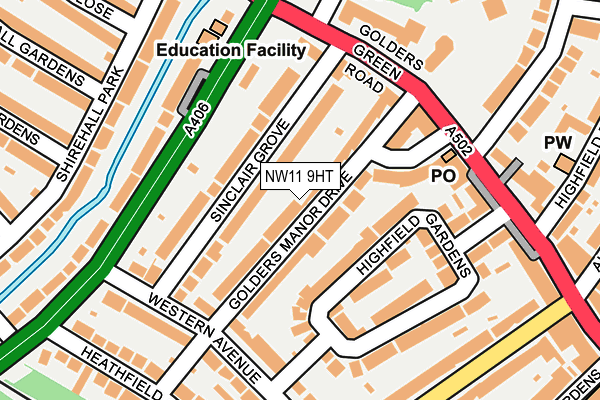 NW11 9HT map - OS OpenMap – Local (Ordnance Survey)