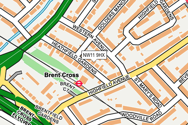 NW11 9HX map - OS OpenMap – Local (Ordnance Survey)