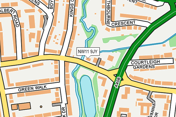 NW11 9JY map - OS OpenMap – Local (Ordnance Survey)