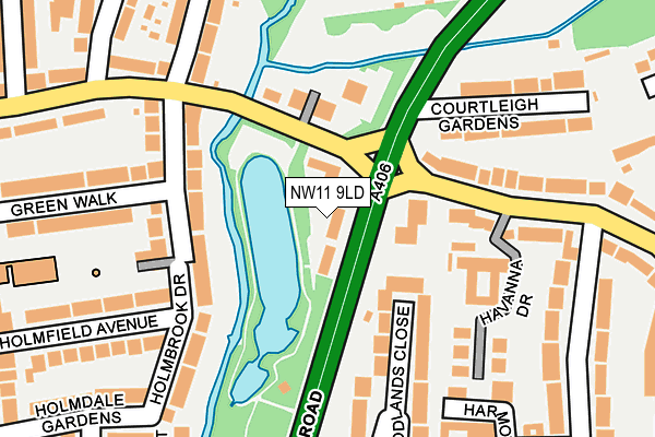 NW11 9LD map - OS OpenMap – Local (Ordnance Survey)