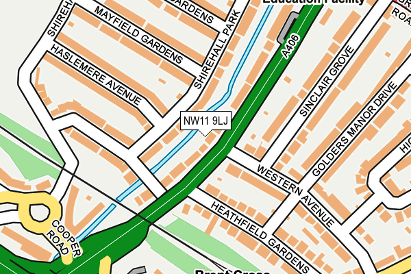 NW11 9LJ map - OS OpenMap – Local (Ordnance Survey)