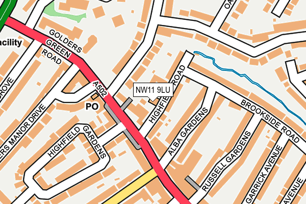 NW11 9LU map - OS OpenMap – Local (Ordnance Survey)
