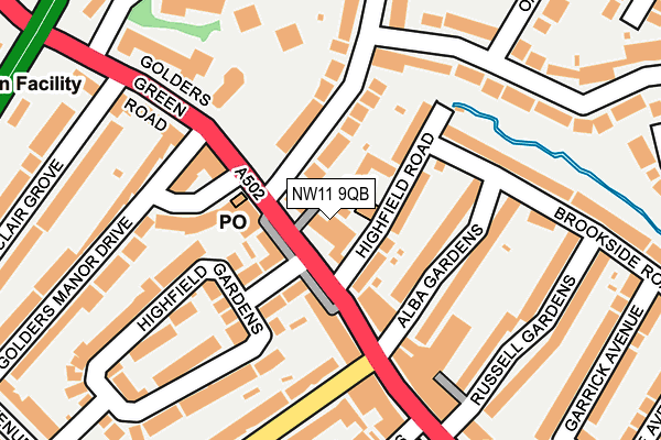 NW11 9QB map - OS OpenMap – Local (Ordnance Survey)