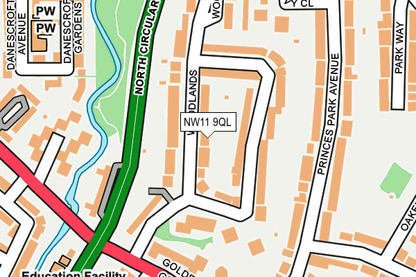 NW11 9QL map - OS OpenMap – Local (Ordnance Survey)