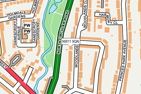 NW11 9QN map - OS OpenMap – Local (Ordnance Survey)