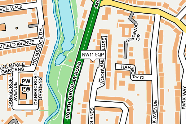 NW11 9QP map - OS OpenMap – Local (Ordnance Survey)