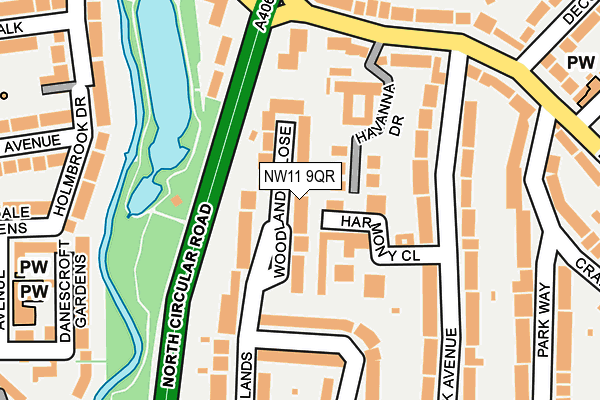 NW11 9QR map - OS OpenMap – Local (Ordnance Survey)