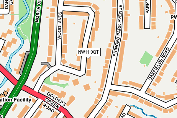 NW11 9QT map - OS OpenMap – Local (Ordnance Survey)