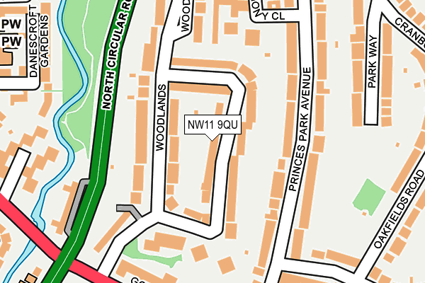 NW11 9QU map - OS OpenMap – Local (Ordnance Survey)
