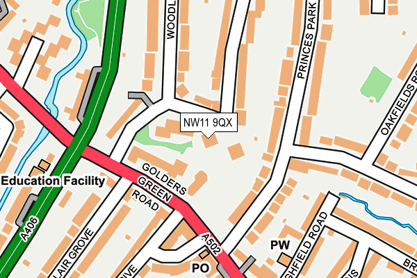 NW11 9QX map - OS OpenMap – Local (Ordnance Survey)