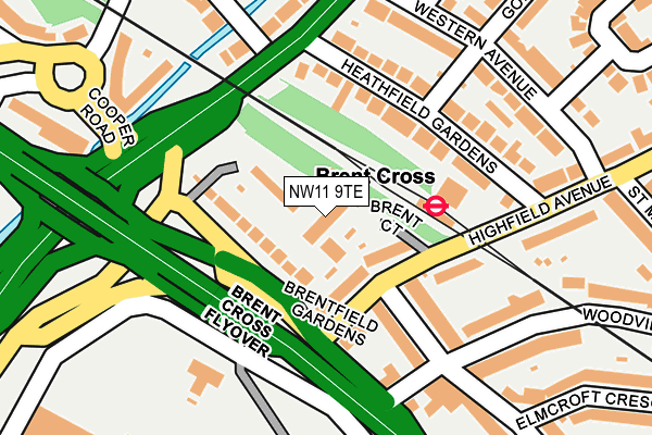 NW11 9TE map - OS OpenMap – Local (Ordnance Survey)