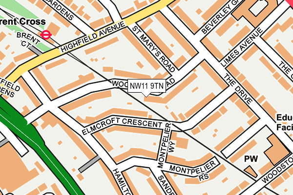 NW11 9TN map - OS OpenMap – Local (Ordnance Survey)