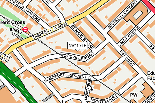 NW11 9TP map - OS OpenMap – Local (Ordnance Survey)