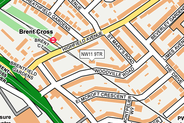 NW11 9TR map - OS OpenMap – Local (Ordnance Survey)