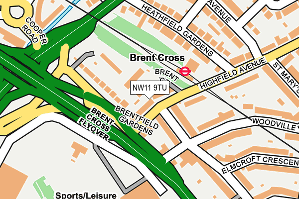 NW11 9TU map - OS OpenMap – Local (Ordnance Survey)
