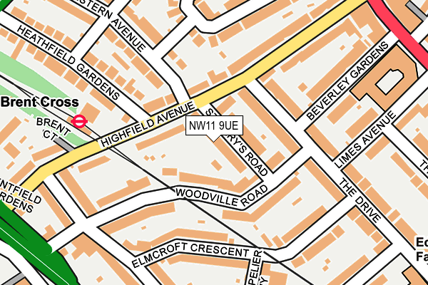 NW11 9UE map - OS OpenMap – Local (Ordnance Survey)