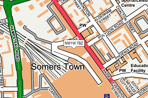 NW1W 7BZ map - OS OpenMap – Local (Ordnance Survey)