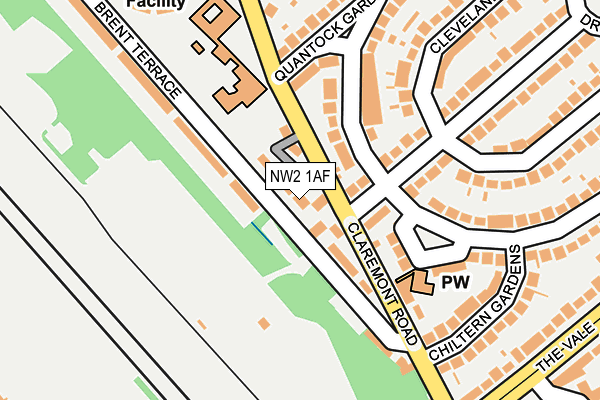 NW2 1AF map - OS OpenMap – Local (Ordnance Survey)