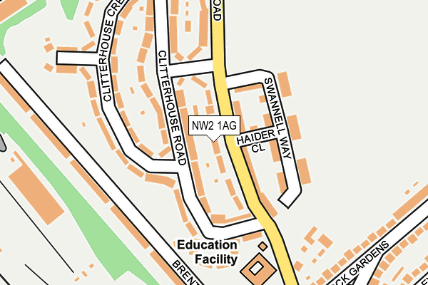 NW2 1AG map - OS OpenMap – Local (Ordnance Survey)