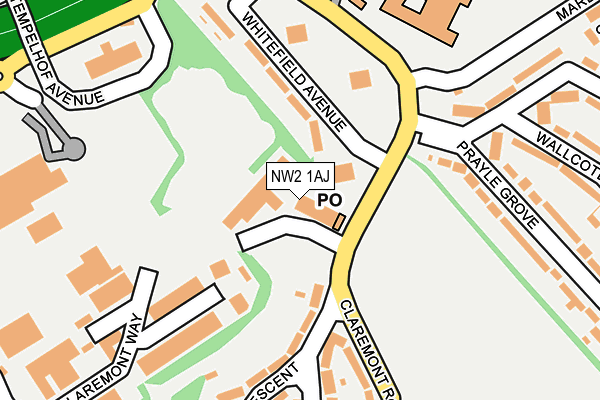 NW2 1AJ map - OS OpenMap – Local (Ordnance Survey)