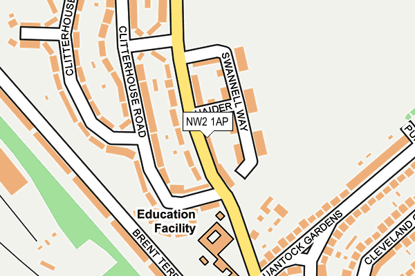 NW2 1AP map - OS OpenMap – Local (Ordnance Survey)