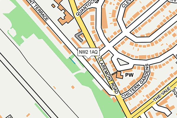 NW2 1AQ map - OS OpenMap – Local (Ordnance Survey)