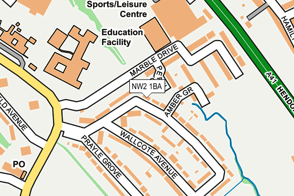 NW2 1BA map - OS OpenMap – Local (Ordnance Survey)