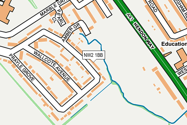 NW2 1BB map - OS OpenMap – Local (Ordnance Survey)