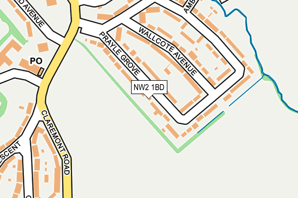 NW2 1BD map - OS OpenMap – Local (Ordnance Survey)
