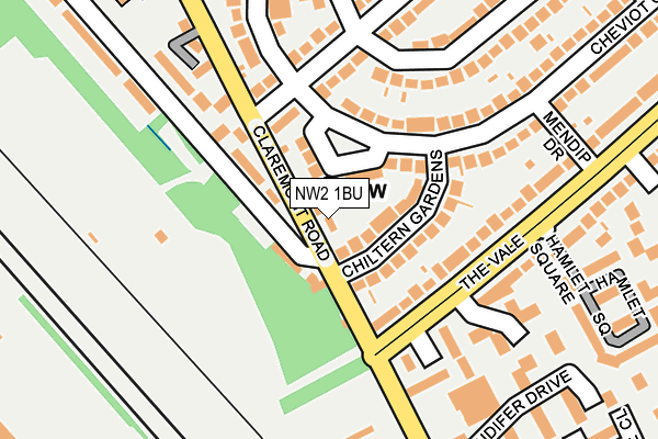 NW2 1BU map - OS OpenMap – Local (Ordnance Survey)