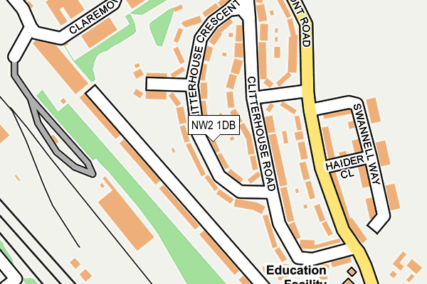 NW2 1DB map - OS OpenMap – Local (Ordnance Survey)