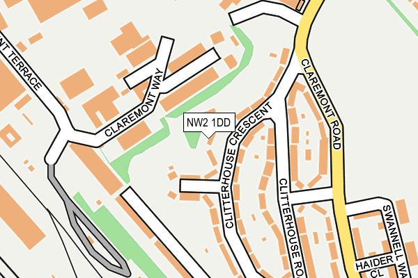 NW2 1DD map - OS OpenMap – Local (Ordnance Survey)