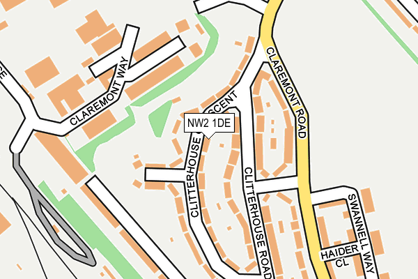 NW2 1DE map - OS OpenMap – Local (Ordnance Survey)