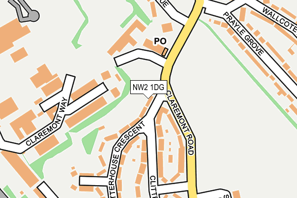 NW2 1DG map - OS OpenMap – Local (Ordnance Survey)