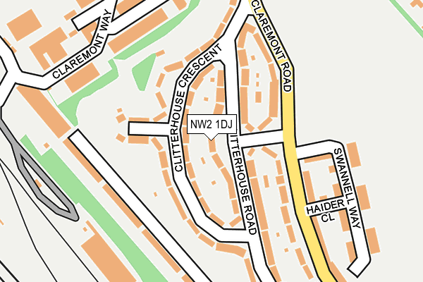 NW2 1DJ map - OS OpenMap – Local (Ordnance Survey)