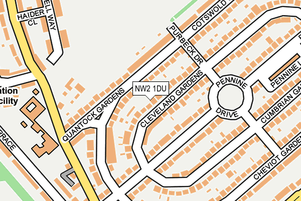 NW2 1DU map - OS OpenMap – Local (Ordnance Survey)