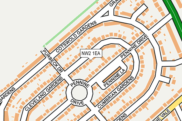 NW2 1EA map - OS OpenMap – Local (Ordnance Survey)