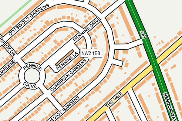 NW2 1EB map - OS OpenMap – Local (Ordnance Survey)