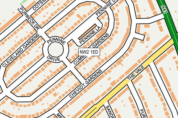 NW2 1ED map - OS OpenMap – Local (Ordnance Survey)