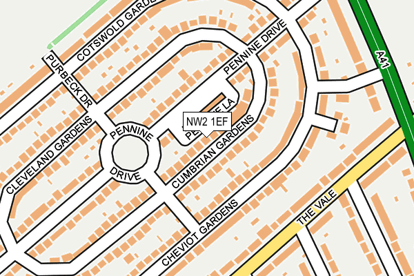 NW2 1EF map - OS OpenMap – Local (Ordnance Survey)